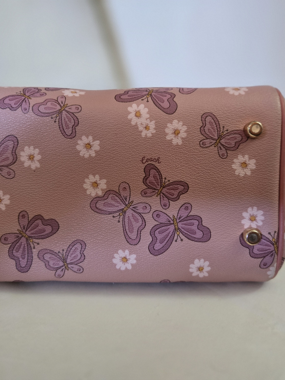 Coach Rowan Limited Edition Pink Butterfly Meadow Satchel Handbag - Picture 9 of 11